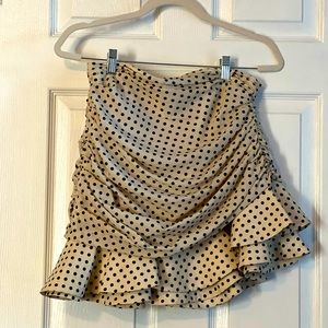 Zara polka dot, ruffled skirt.